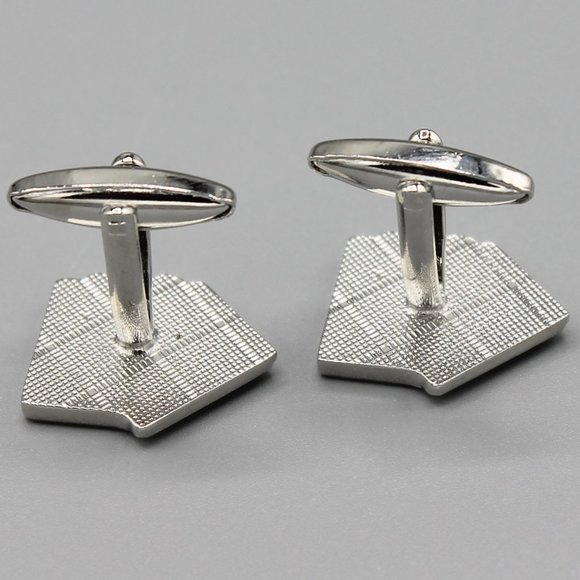 Poker cards money silver tone cufflinks - Picture 5 of 5